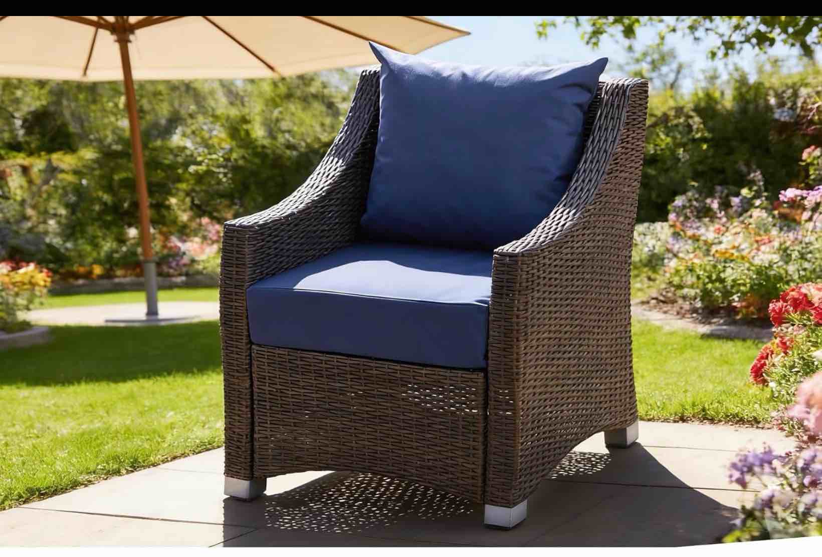 outdoor deep seat cushion set, 24x24 inch water-resistant & fade-resistant outdoor chair cushions, patio furniture cushions with removable cover for patio chair, sofa,navy blue (set of 1) 24*24+5.75/25*22.5" navy blue 1