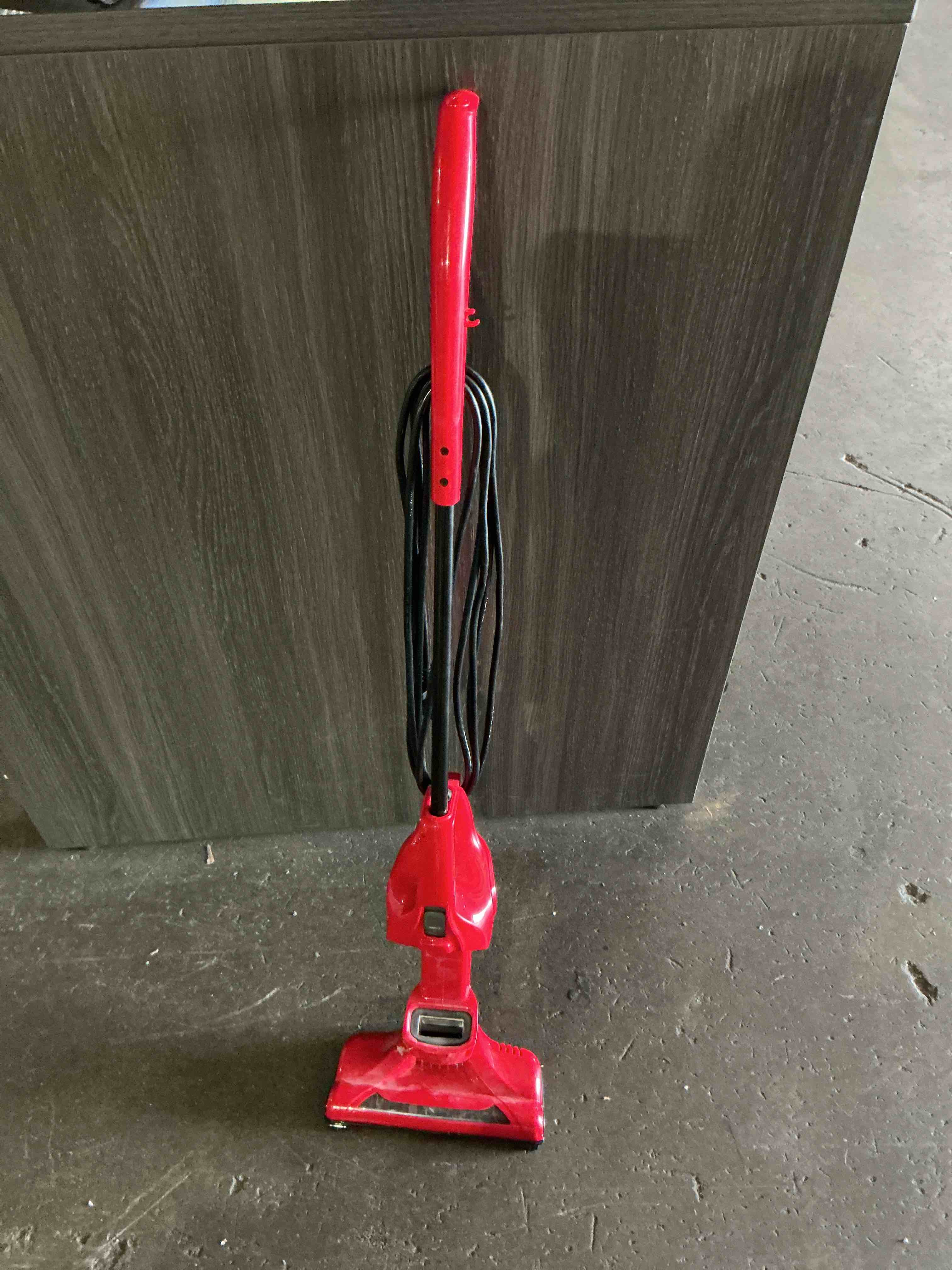 Condition photo showing As Is for vibe 3-in-1 bagless lightweight corded stick vacuum cleaner