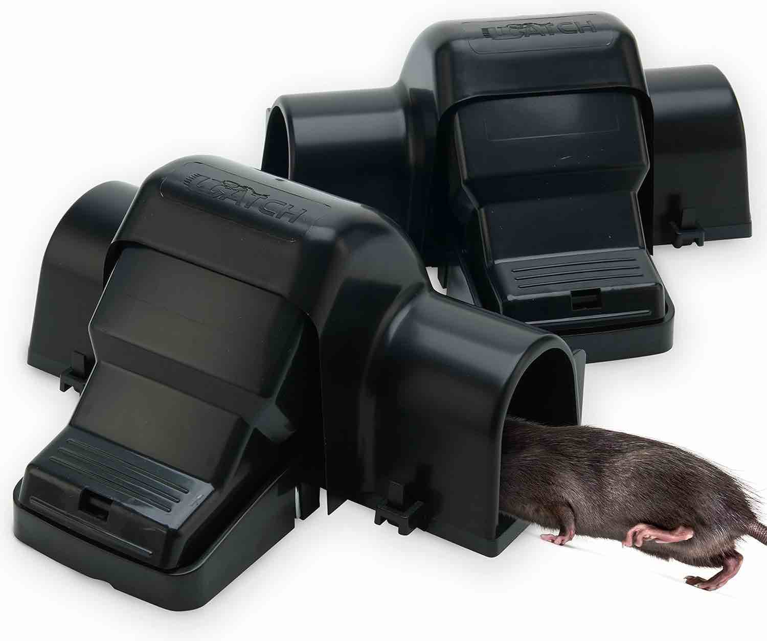 rat traps indoor and outdoor - dual-entry large rat trap outdoor and indoor for home, garden and restaurant with 99.9% trap rate | easy to use rodent traps with safe hands free design - ucatch