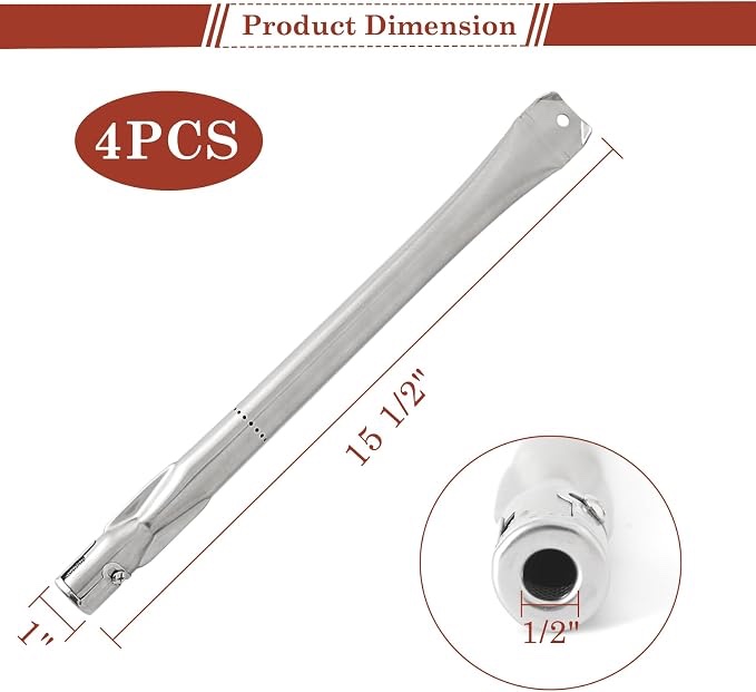 Condition photo showing As Is for 15 1/2 inch gas grill burner replacement for kenmore member's mark bbq pro outdoor gourmet grill burners replacement stainless steel parts pipe burner 4 pack