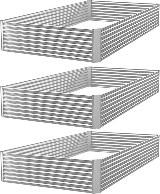 galvanized raised garden bed outdoor,above ground garden bed for vegetable,metal raised beds for flower,steel raised beds for gardening - 4x2ft