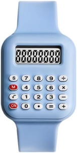 digital wristwatch: multifunctional calculator watch math calculation time function watch for students office