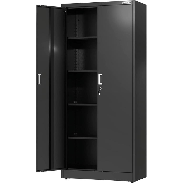 workpro metal garage storage cabinet with locking doors