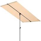 HOMSHADE 6x4ft Outdoor Balcony Umbrella - Flat Porch Pool Patio Umbrella Rectangular Canopy Shade UPF50+ UV Protection 360° Rotating & Tilting All Angles Applicable (Beige, No Base)