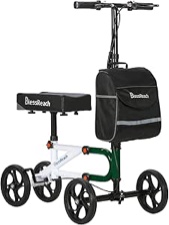 Knee Scooter Steerable Knee Walker for Foot Injuries Compact Crutch Alternative with Dual Braking System (Green)