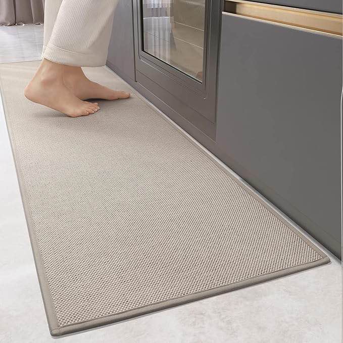 Color&Geometry Kitchen Rugs and Mats Non Slip Washable, Absorbent,Woven Kitchen Runner Rug Easy to Clean Kitchen Floor Mats for in Front of Sink, Laundry Room, Hallway, 24"x72", Khaki