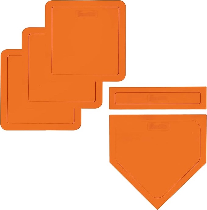 franklin sports mlb throw down baseball bases with home plate + pitcher's rubber - backyard rubber base set perfect for baseball, teeball + kickball