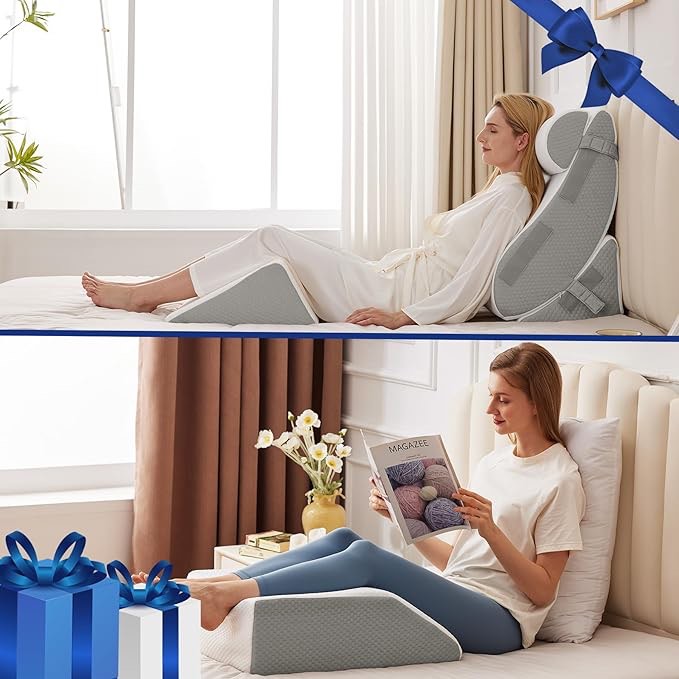 orthopedic bed wedge pillow set 4pcs &leg elevation pillow