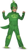 pj masks gecko costume for toddlers, official pj masks costume jumpsuit, large, 4-6