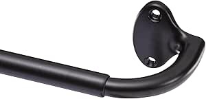 amazon basics adjustable room darkening blackout curtain rod - 28" to 48", black