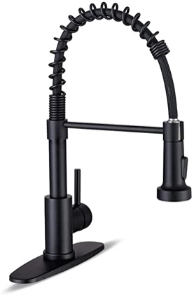 Ifaucet Black Kitchen Faucet with Pull Down Sprayer