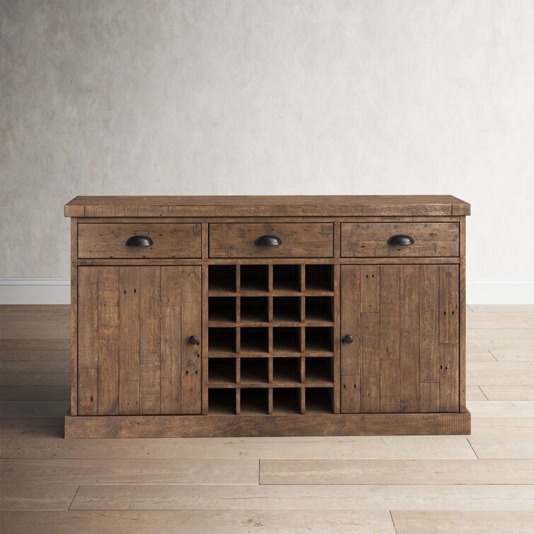 Mcdonnell 63'' Wide 3 Drawer Pine Solid Wood Sideboard