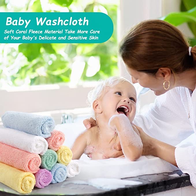 ASSORTED BABY WASH CLOTHS 10 PACK