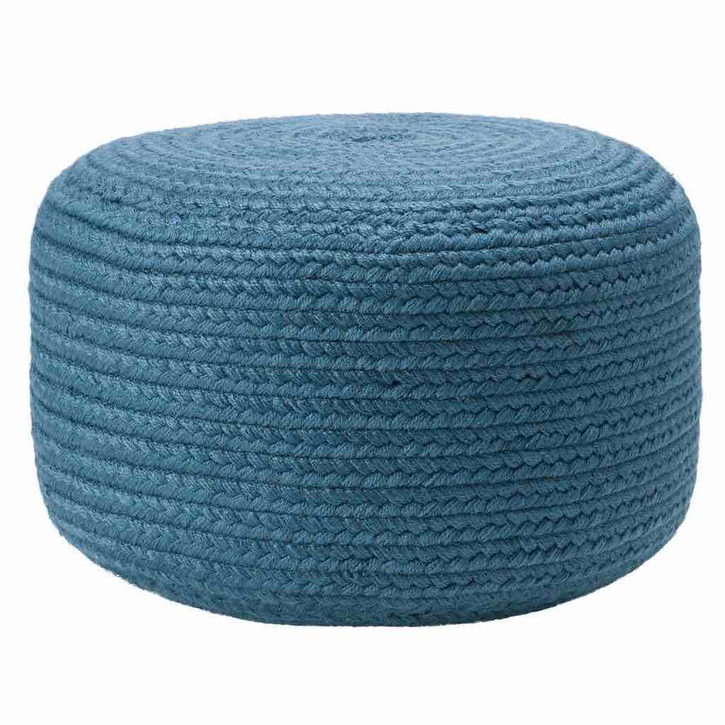 Vibe by Jaipur Living Santa Rosa Indoor/ Outdoor Solid Blue Cylinder Pouf - Jaipur Living POF100541