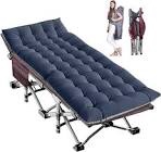 Folding Camping Cot, Heavy-Duty Sleeping Cots with Carry Bag, Double Layer Oxford Portable Travel Camp Cots