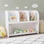 Kids Bookcase with 4 Compartments, Storage Book Shelf, Storage Display, Rack, Toy Organizer for Children’s Room, Playroom, Nursery