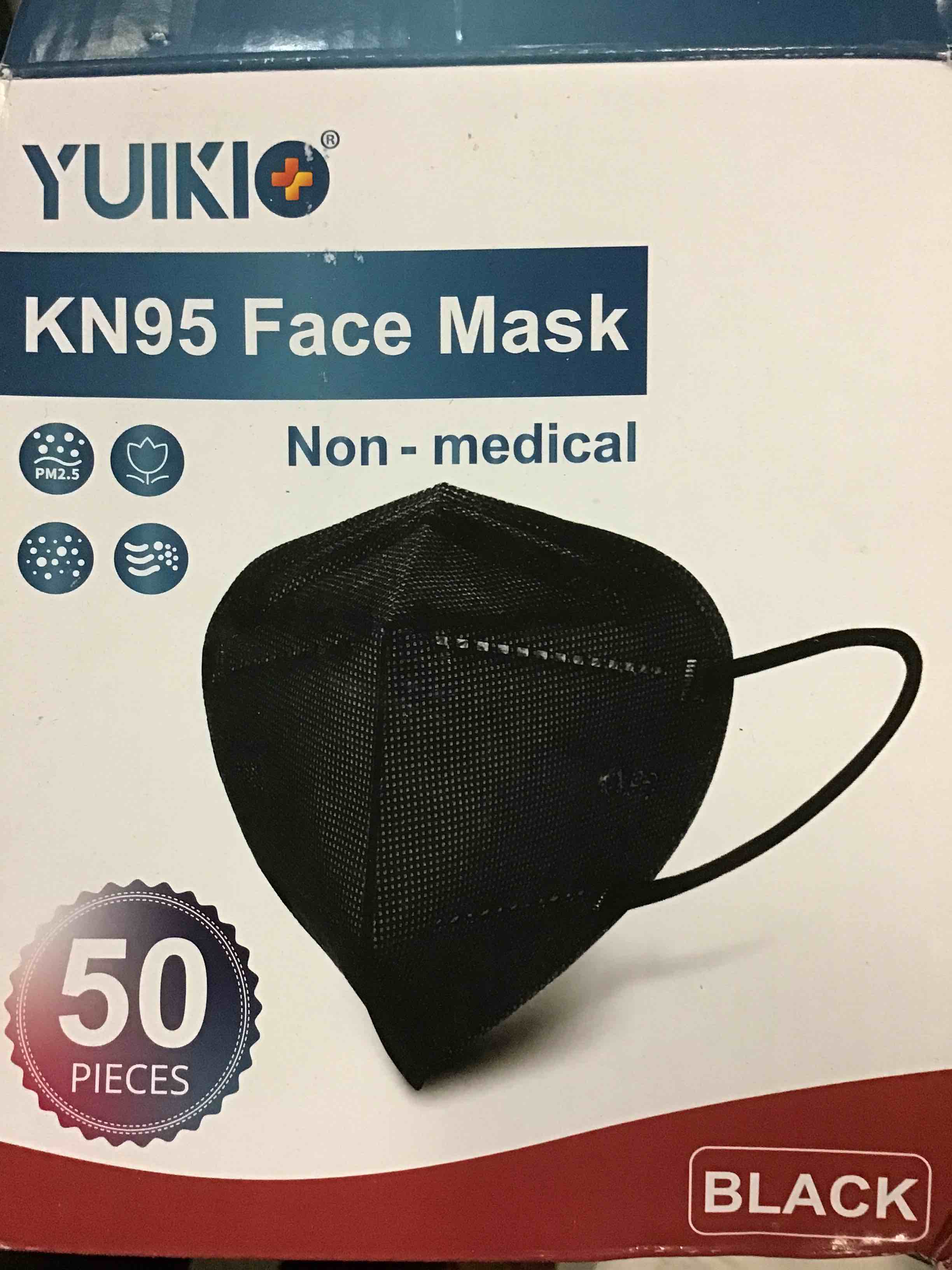 kn95 pretective mask black 50 yuiki non medical
