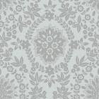 RoomMates RMK12573PL Boho Baroque Damask Peel and Stick Wallpaper, Blue and silver