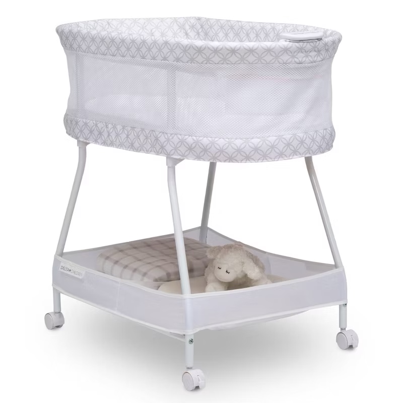 Delta Children Sweet Dreams Bassinet with Airflow Mesh - Gray Infinity
