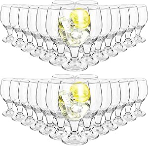 Patelai Set of 30 Clear Glasses 13.5 oz Water Goblet Glass Stemmed Water Glasses for Juice Wine Beer Tea Milk Cold Beverages Drinks Dishwasher Safe