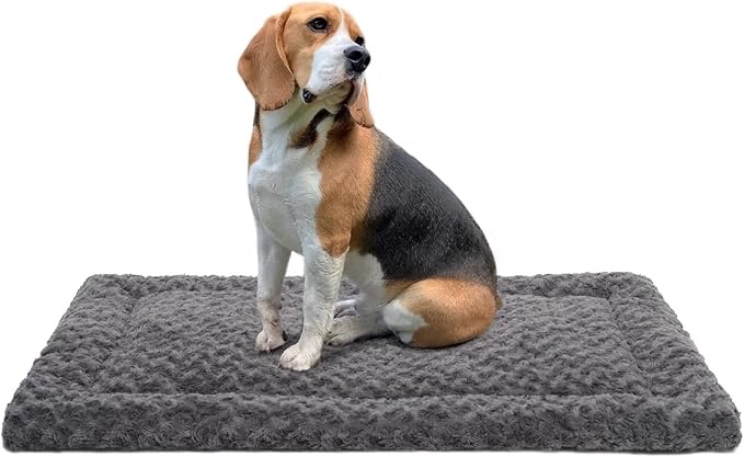 EXSNUGY Washable Dog Bed Mat Reversible Dog Crate Pad, 36x23 in