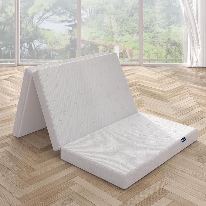 Avenco Foldable Mattress, 4 Inch Twin Folding Mattress, Twin Size for Indoors, RV/Camper Van, Travel, Camping, Guest Room-Breathable Cover & Non-Slip Bottom