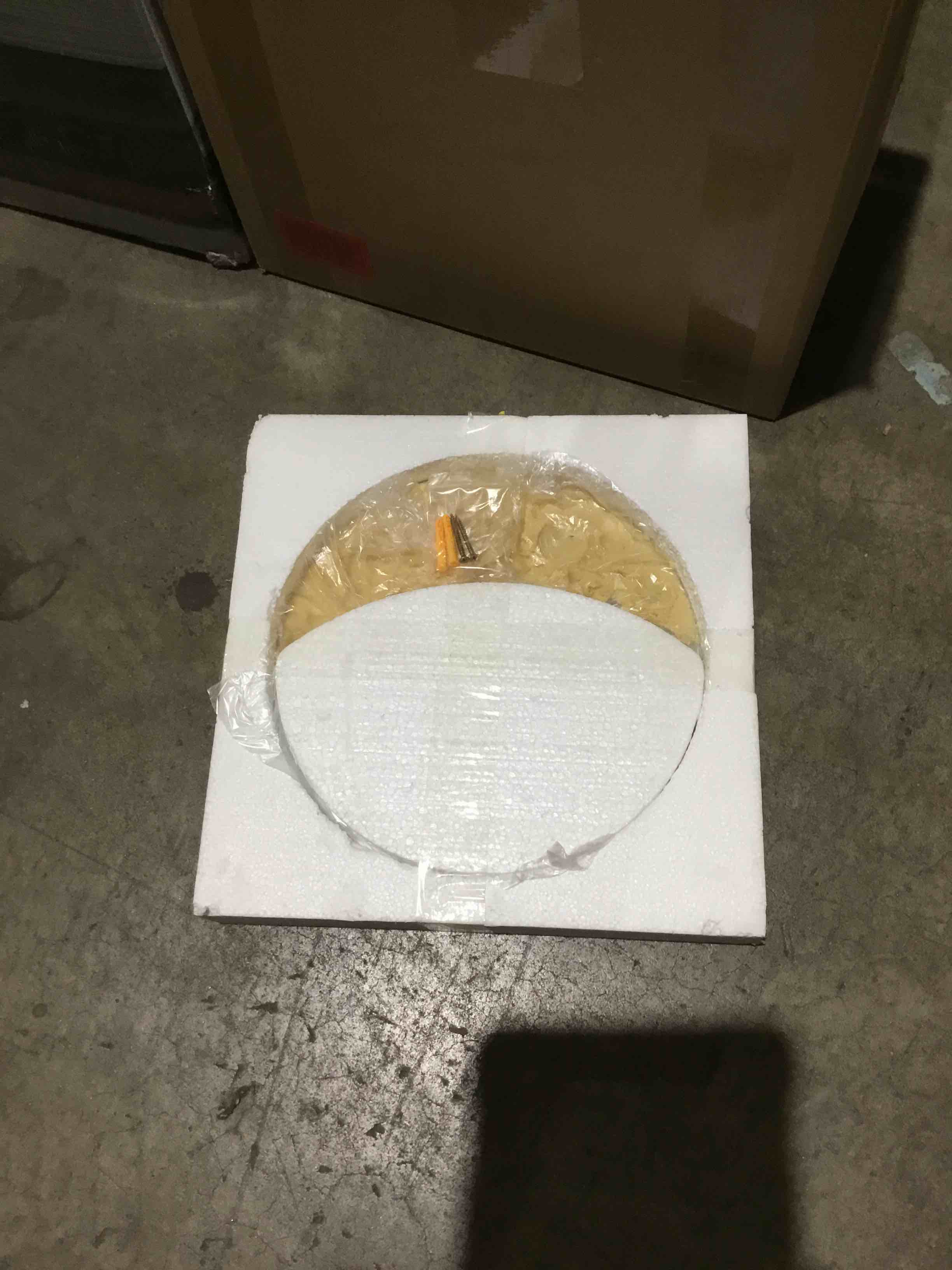 37 in textured half moon mirror 