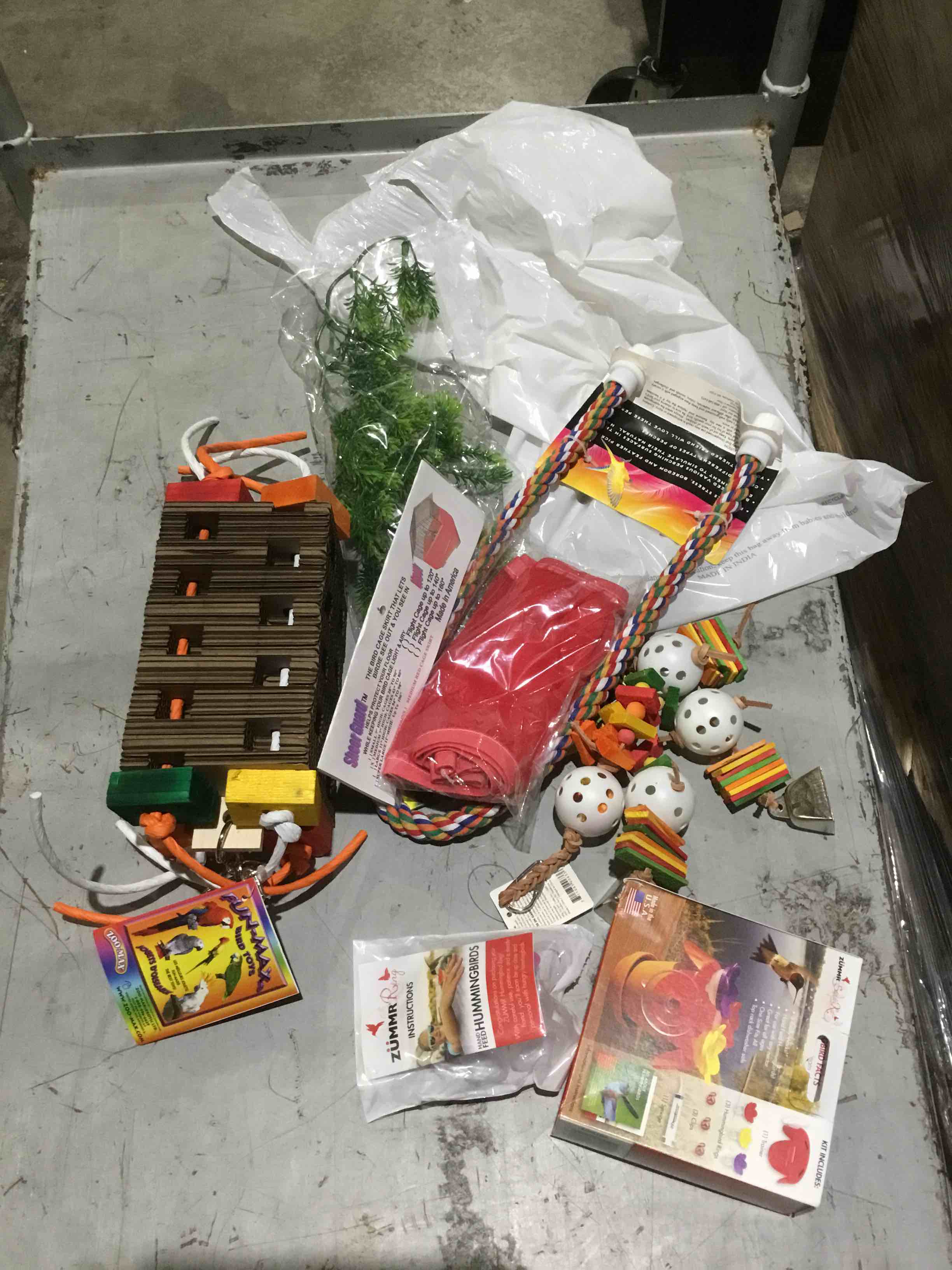 Assorted pet toys/decor for birds and fish 