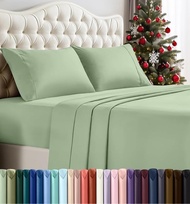 Utopia Bedding Full Sheet Set – 4 Piece Bed Sheets for Full Size Bed, Soft and Breathable Microfiber, Includes 1 Fitted Sheet, 1 Flat Sheet and 2 Pillowcases (Sage)