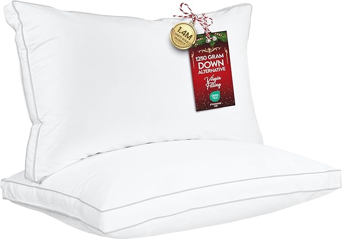 Utopia Bedding Bed Pillows for Sleeping King Size (White), Set of 2, Soft & Fluffy Pillow with Down Alternative Filling, Cooling, Hotel Quality, Gusseted Pillow for Back, Stomach or Side Sleepers