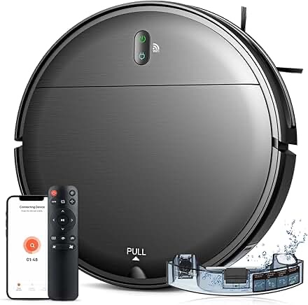 BR151 Robot Vacuum Cleaner, Robot Vacuum and Mop Combo Compatible with Alexa, Black