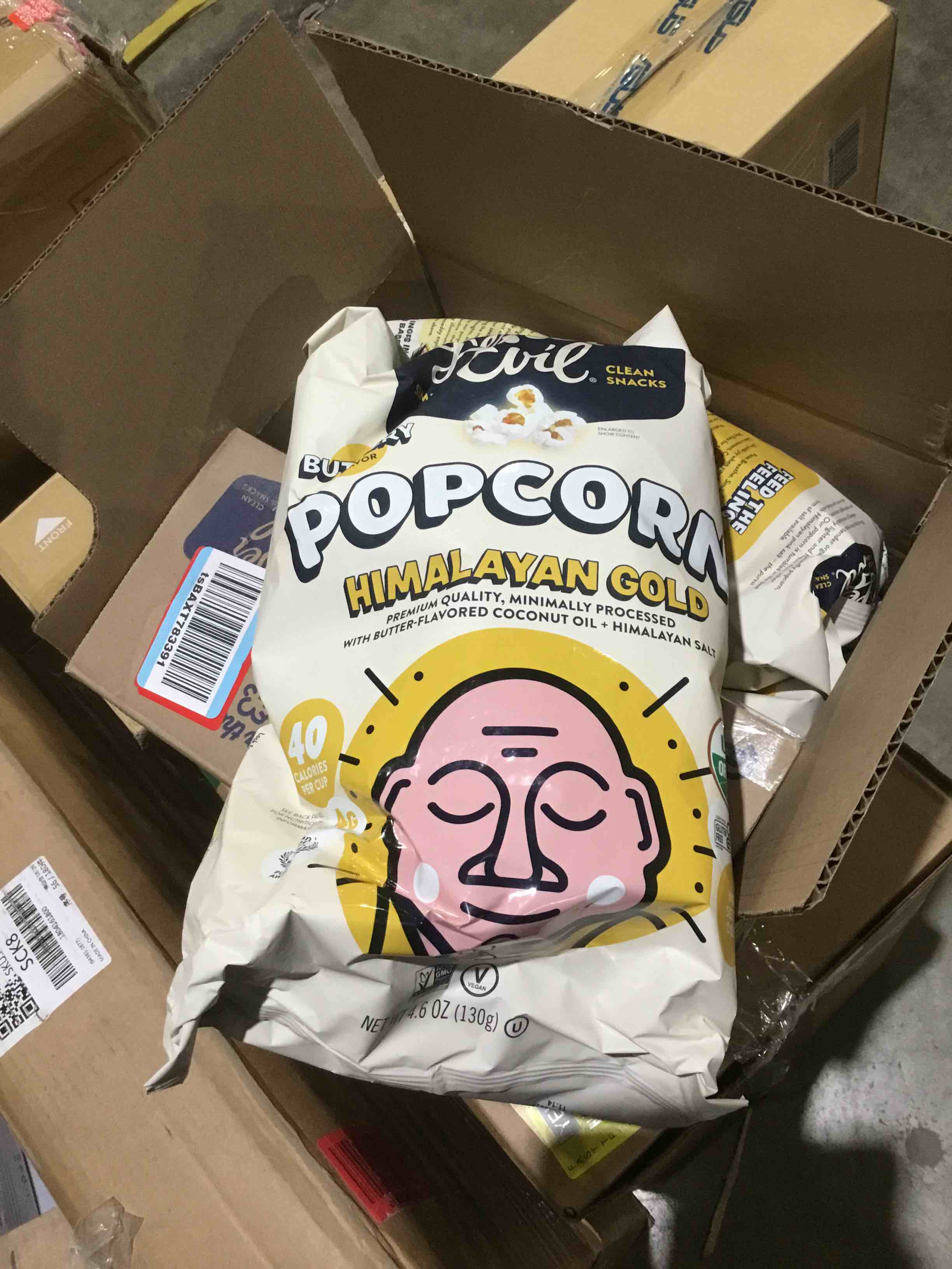Condition photo showing New/Like New for (Best by April 18, 2026) LesserEvil Himalayan Gold Organic Popcorn, Premium Quality, Minimally Processed, No Vegetable Oil, 4.6 Oz (Pack of 3)