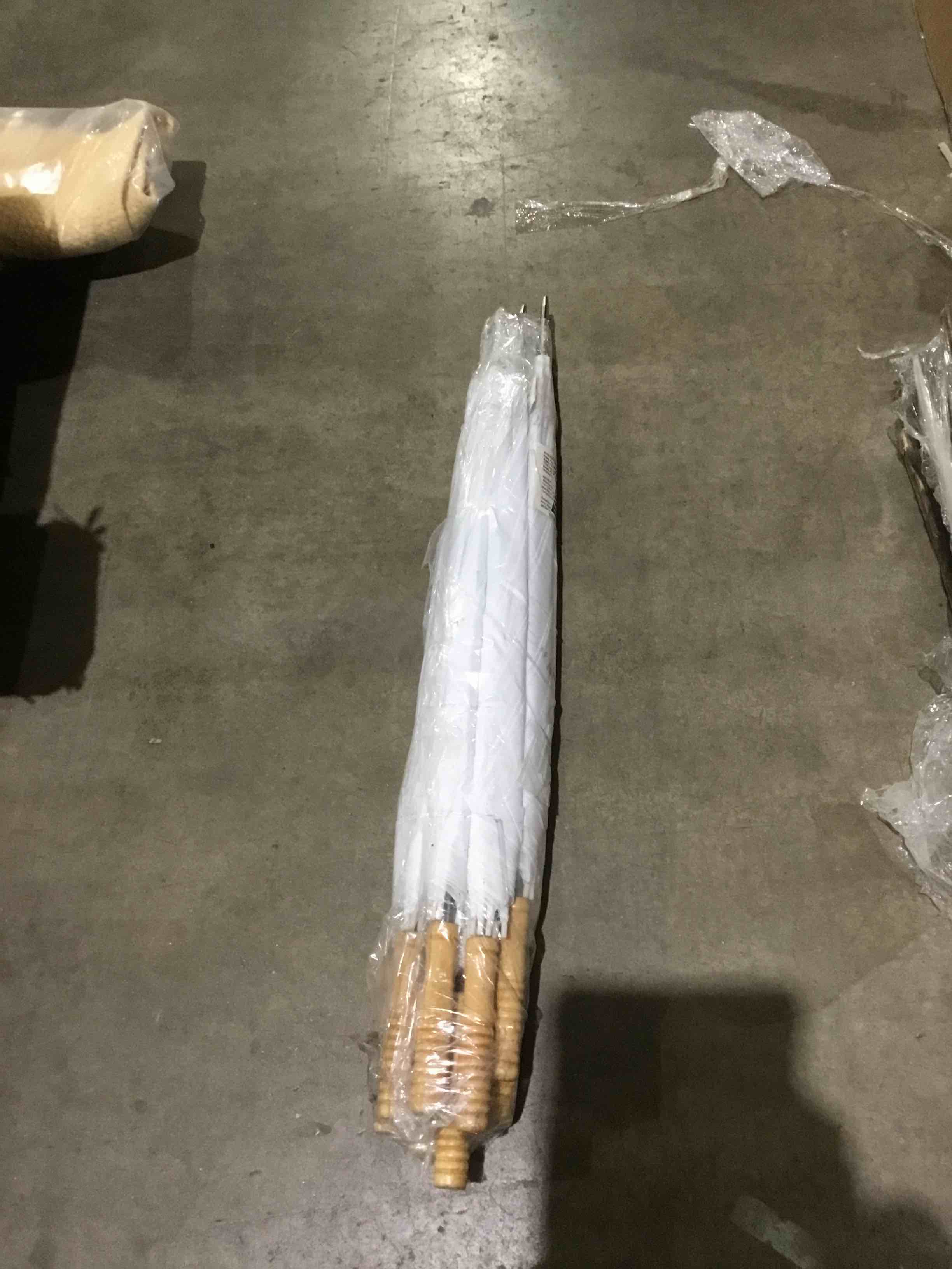 Condition photo showing As Is for Wedding Umbrella - Manual Open - 10 Pack (White)