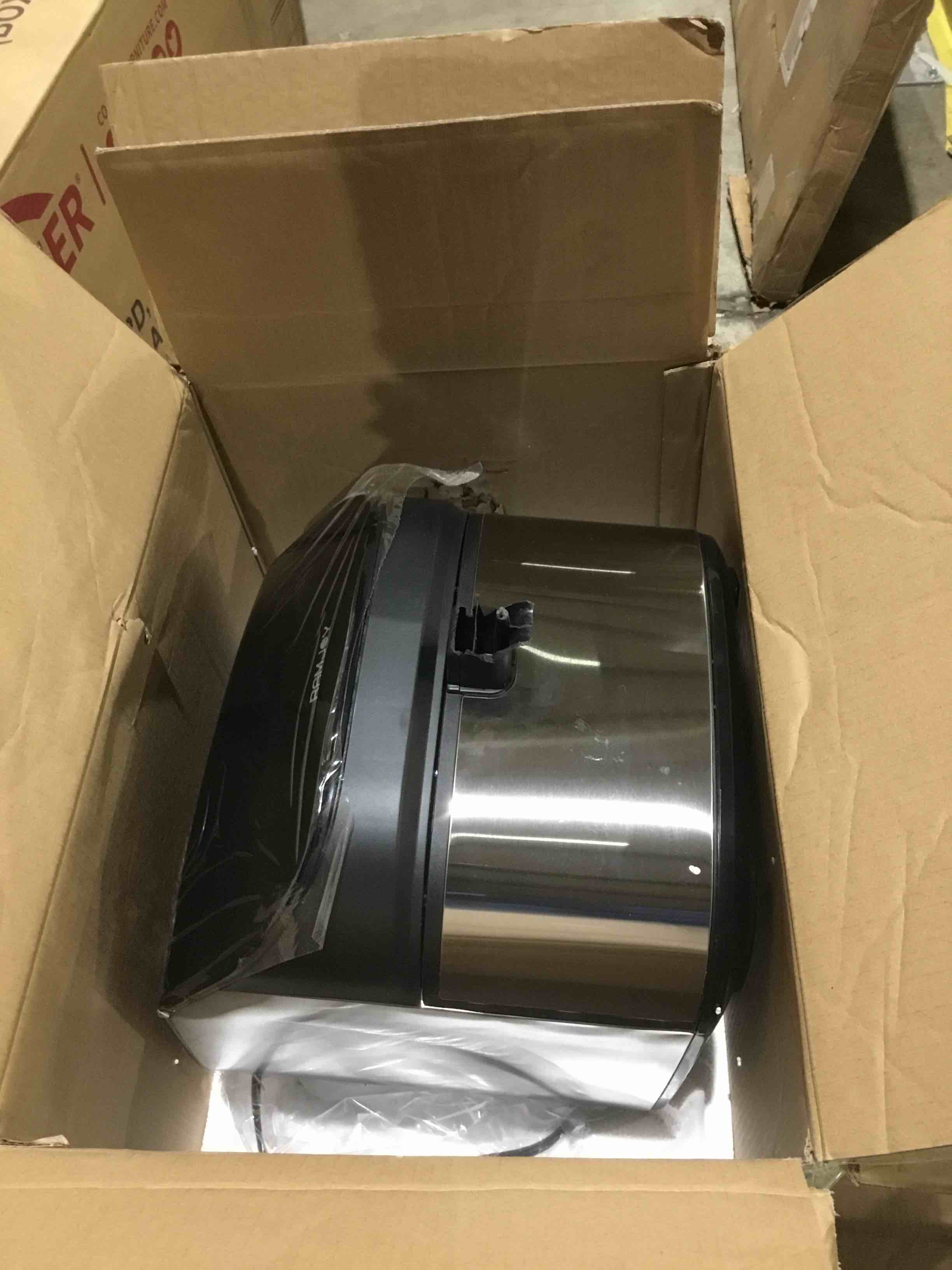 Condition photo showing As Is for Air Fryer 6.8 Quarts, 10-in-1 Functions, Air Fry, Roast, Bake, Broil, Dehydrate, Large & Compact Air Fryers, Nonstick & Dishwasher-Safe Airfryer Basket, Stainless Steel Air Fryer, Easy to Use 6.8 QT BSS