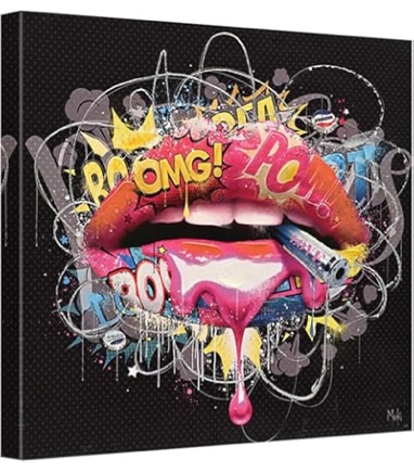 Street graffiti by moki canvas wall art