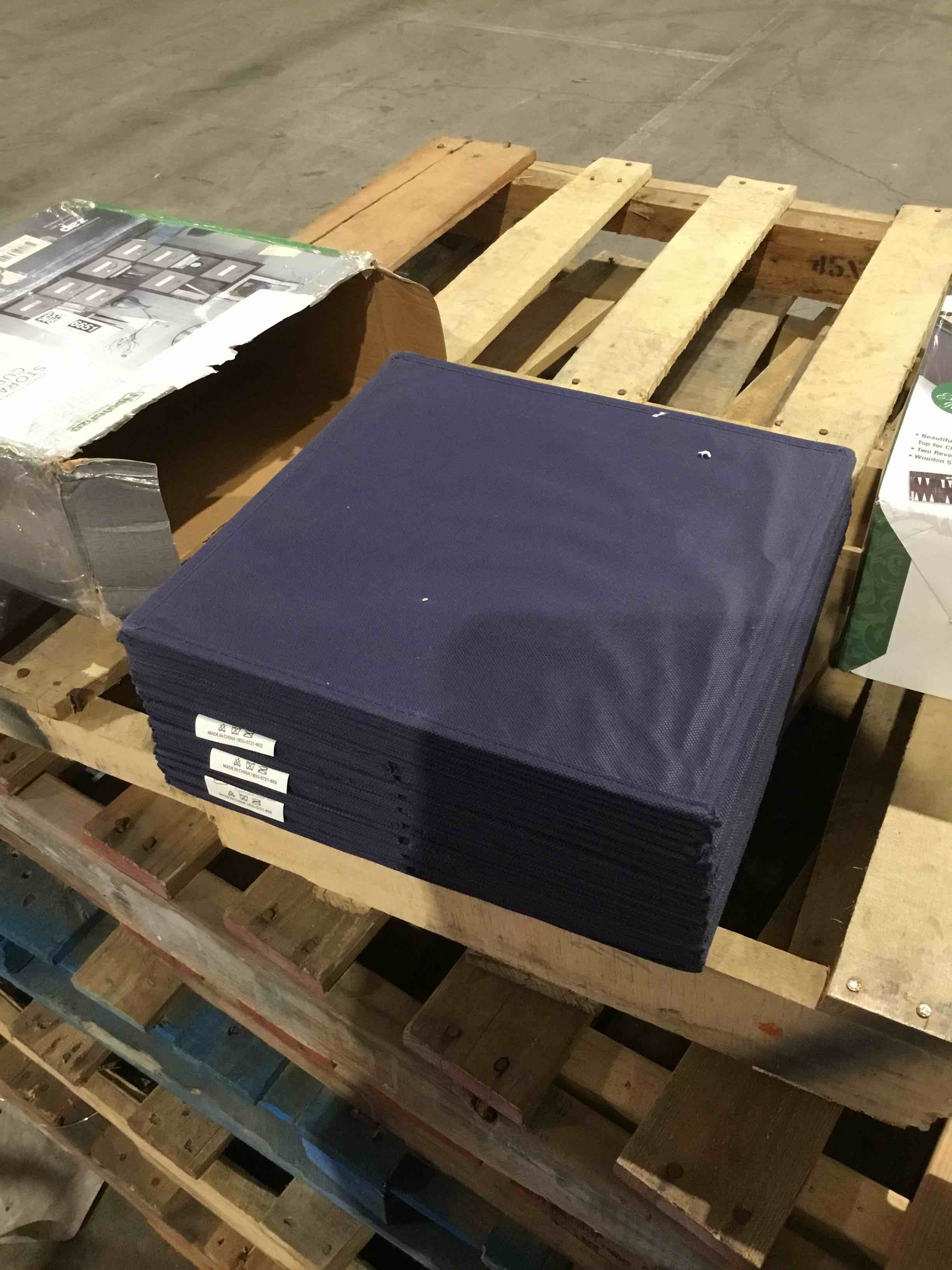 Condition photo showing Good Condition for 13x13 Large Storage Cubes (Set of 8). Fabric Storage Bins with Label Window | Cube Storage Bins for Home and Office | Foldable Cube Baskets For Shelf | Closet Organizers and Storage Box (Grey)