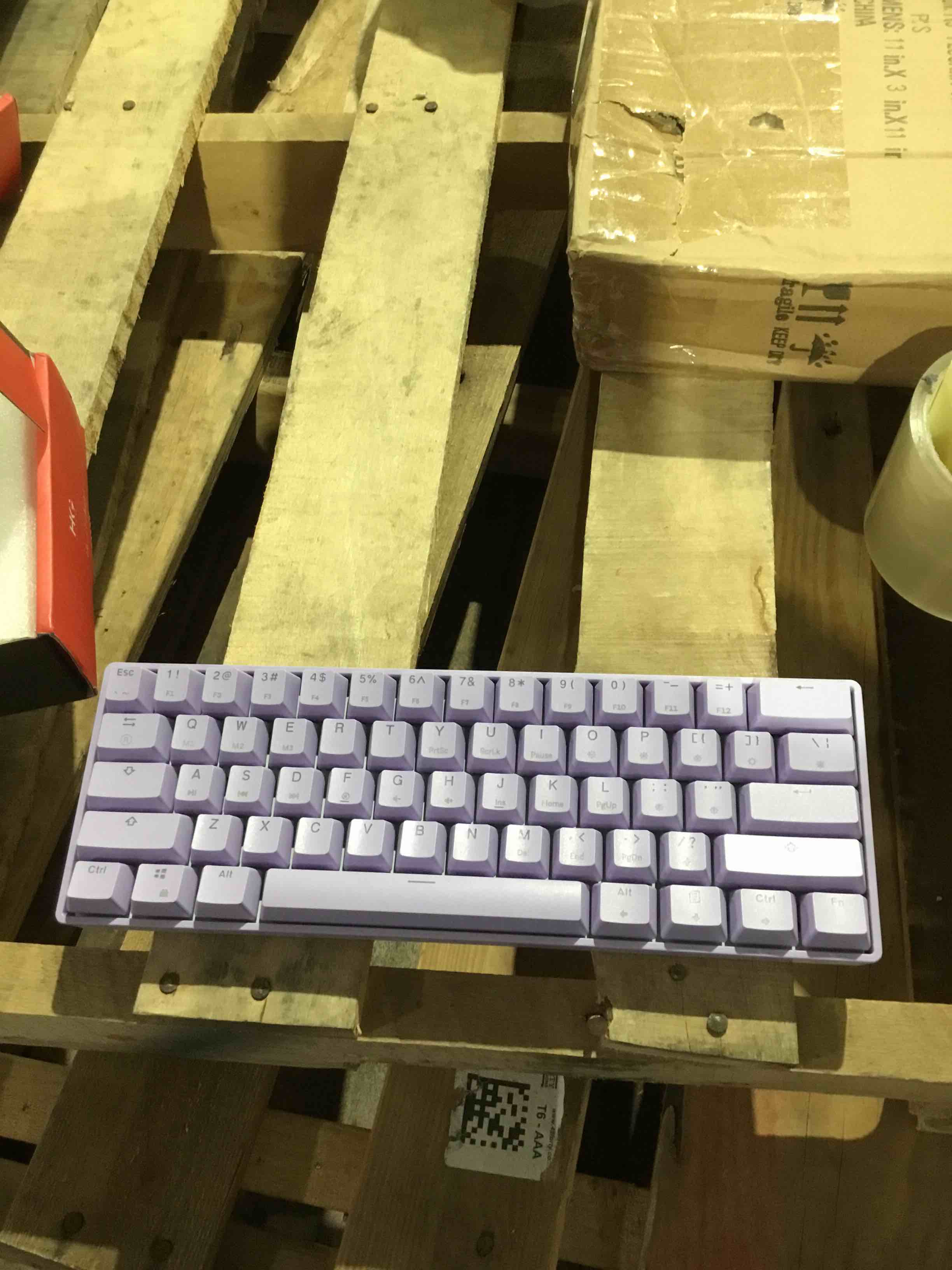 Condition photo showing Good Condition for HK GAMING GK61 60% v3 | Hotswap Mechanical Gaming Keyboard | 61 Keys Multi Color RGB LED Backlit for PC/Mac Gamer | US Layout (Lavender, Gateron Optical Speed Yellow)