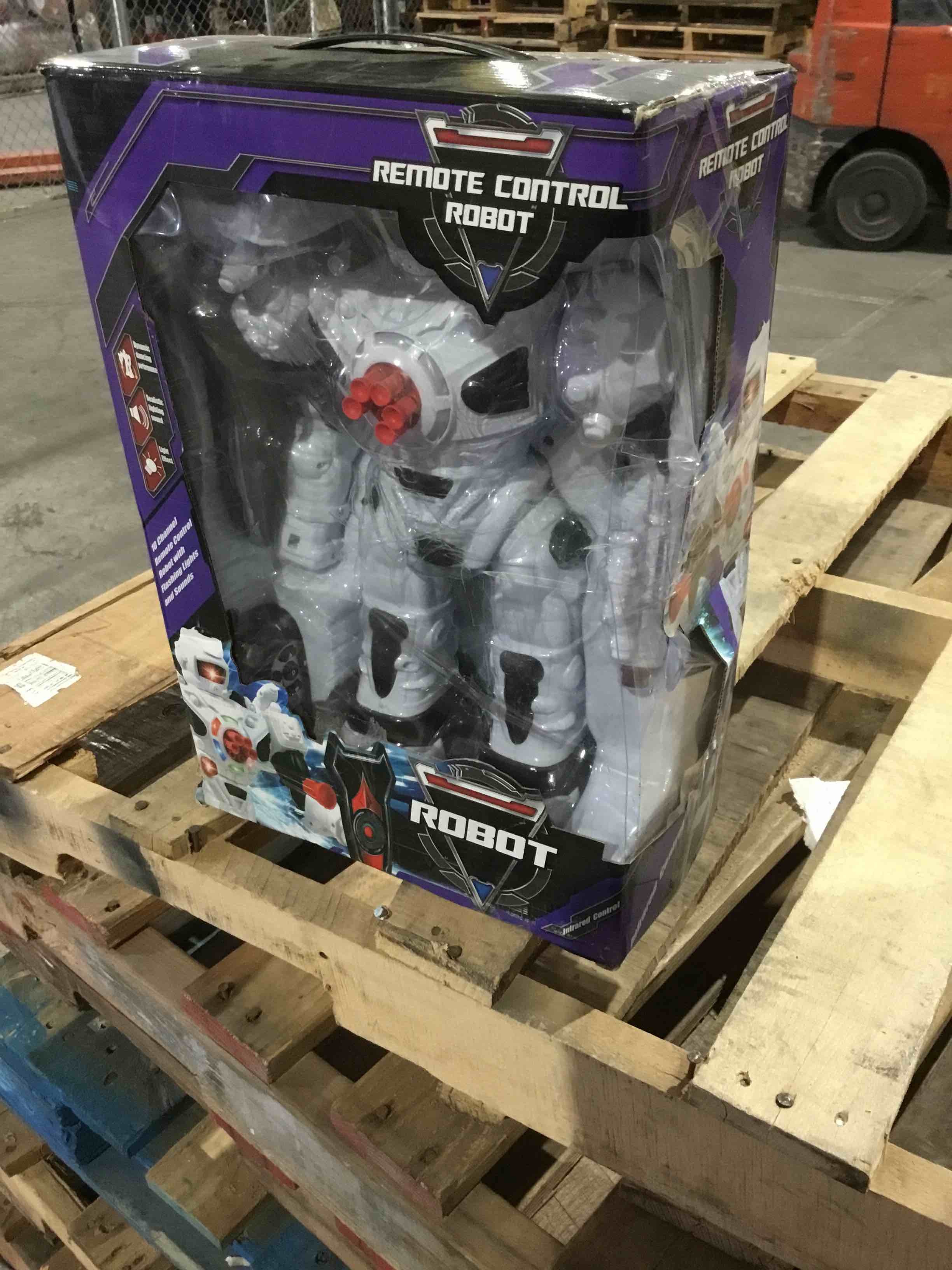 Condition photo showing Good Condition for WolVol Remote Control Robot Police Toy with Flashing Lights and Sounds, Great Action Toy for Boys