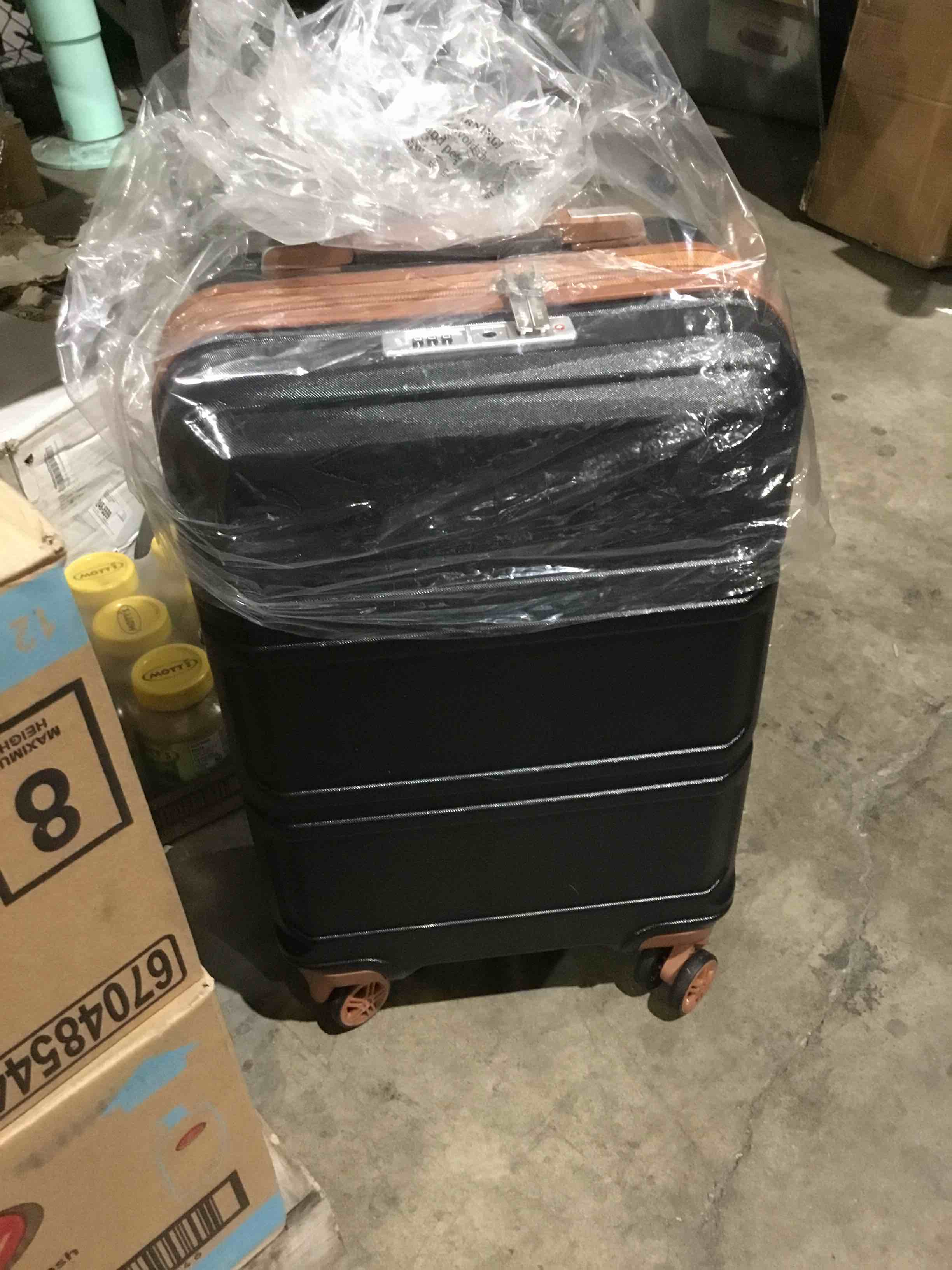 Condition photo showing New/Like New for Kono Carry On Luggage 20 inch black and brown 