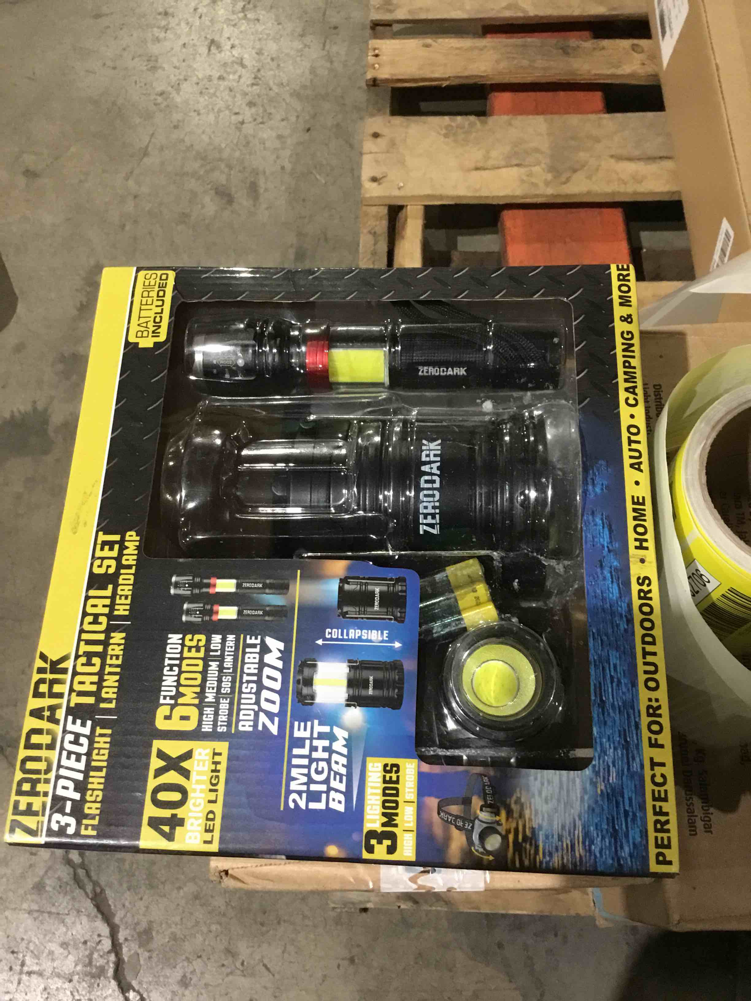 Condition photo showing As Is for ZeroDark Flashlights Headlamp Lantern 3-Piece Set, Flashlight + Head Lamp + Camping Lantern Battery Powered LED High Lumens Camping Lights flashlights for Emergencies