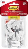 Command Small Wire Toggle Hooks, 28 Hooks and 32 Strips, Damage-Free Hanging Wall Hook with Adhesive, No Tools Required, Great for Home, Kitchen, and Office Organization, Holds up to 0.5 lb