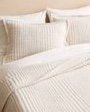 quince organic ribbed cotton coverlet ivory, king 