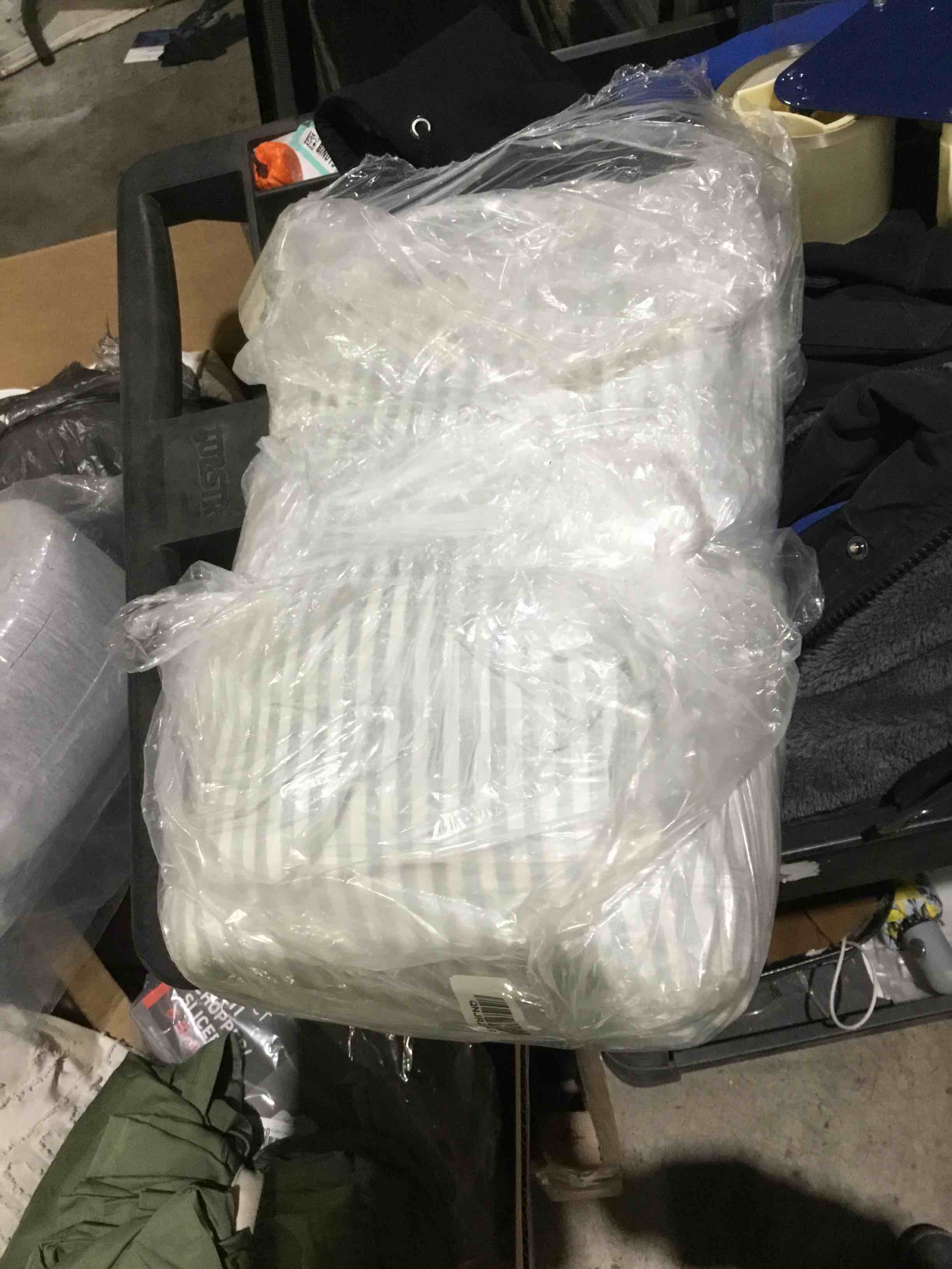 Condition photo showing New/Like New for Organic Airy Gauze Duvet Cover Set, striped , King/Cal King