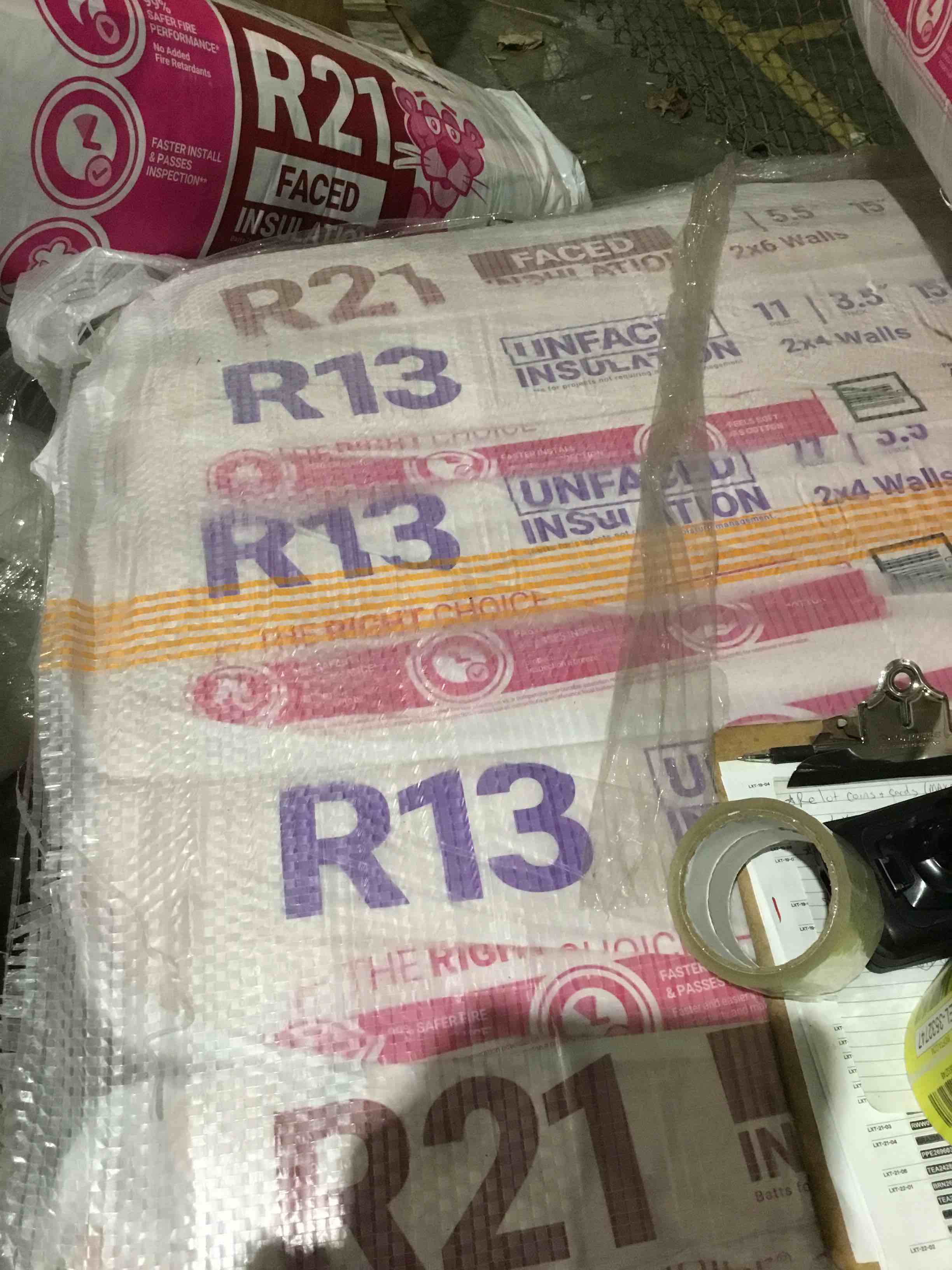 Condition photo showing New/Like New for Owen’s Corning R-13 Pink Next Gen Fiberglass Faced Batt Insulation, 3.5in x 15in x 93in