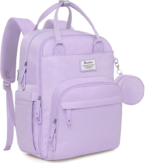 RUVALINO Diaper Bag Backpack, Multifunction Travel Pack Maternity Baby Changing Bags, Large Capacity, Waterproof, Taro Purple