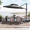 Crestlive Products 11.5 ft. x 11.5 ft. Double Top Octagon Aluminum Cantilever Patio Umbrella in Dark