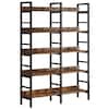  TRIBESIGNS WAY TO ORIGIN Perry 47.2 in. Wide Rustic Brown 5-Shelf Etagere Bookcase with Open Back