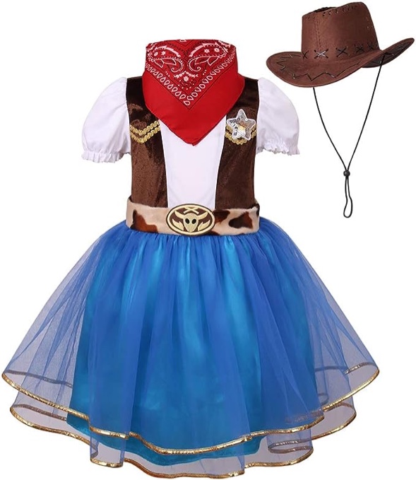 yolsun Halloween cowgirl costume for girls Funny Holiday Party Princess Dress Up