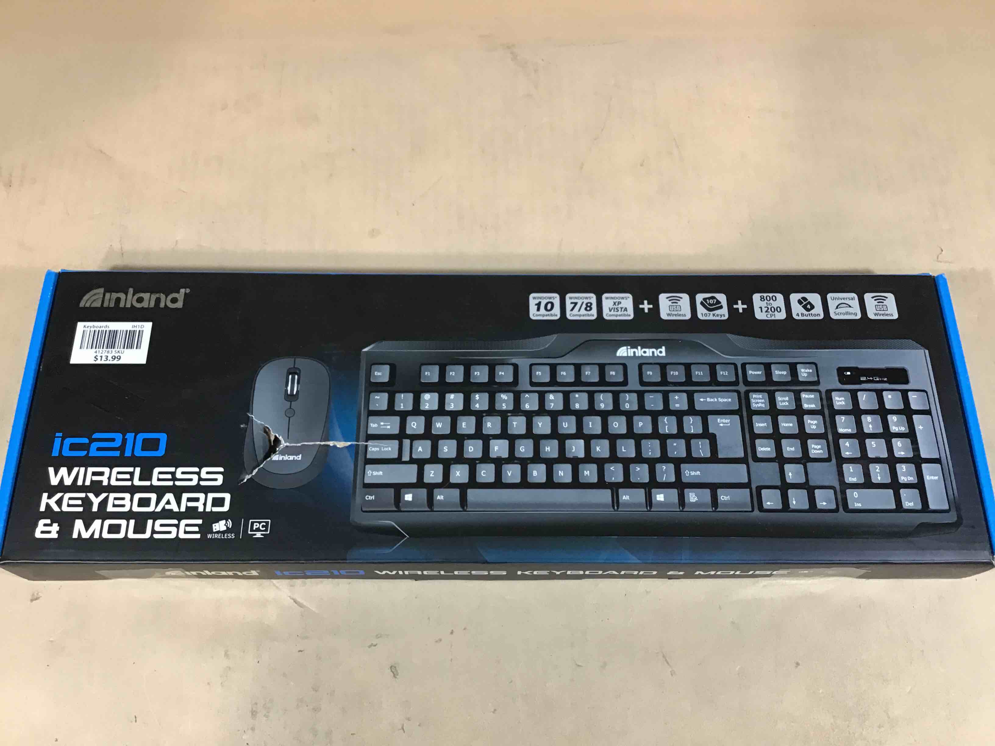 Inland Wireless Mouse and Keyboard 