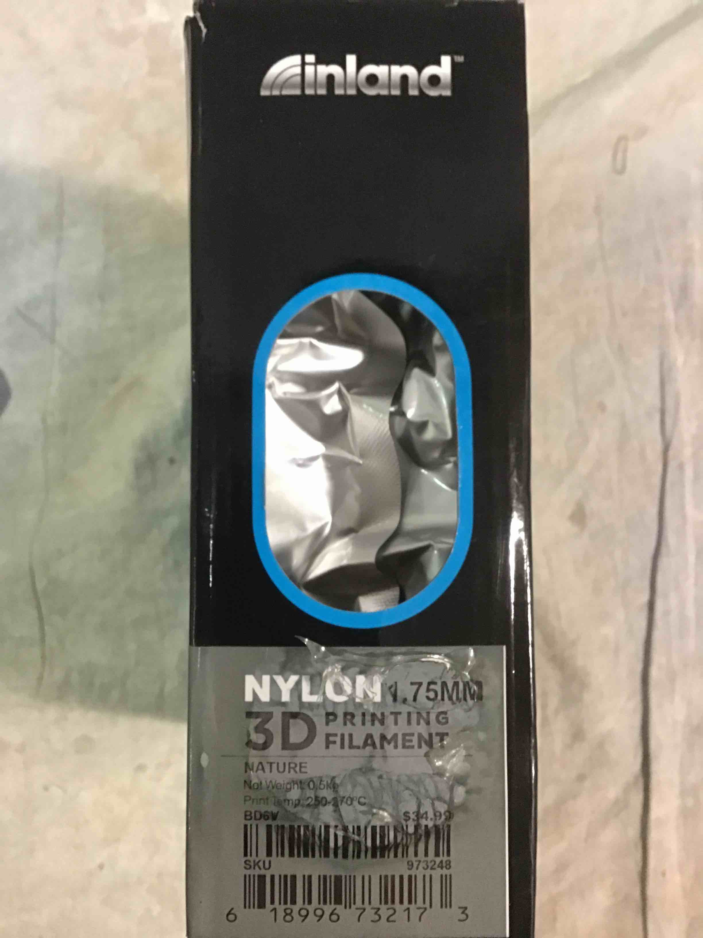 Inland 3D Printing Filament 1.75MM NYLON Nature